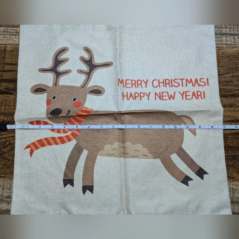 Festive Reindeer Holiday Pillow Cover